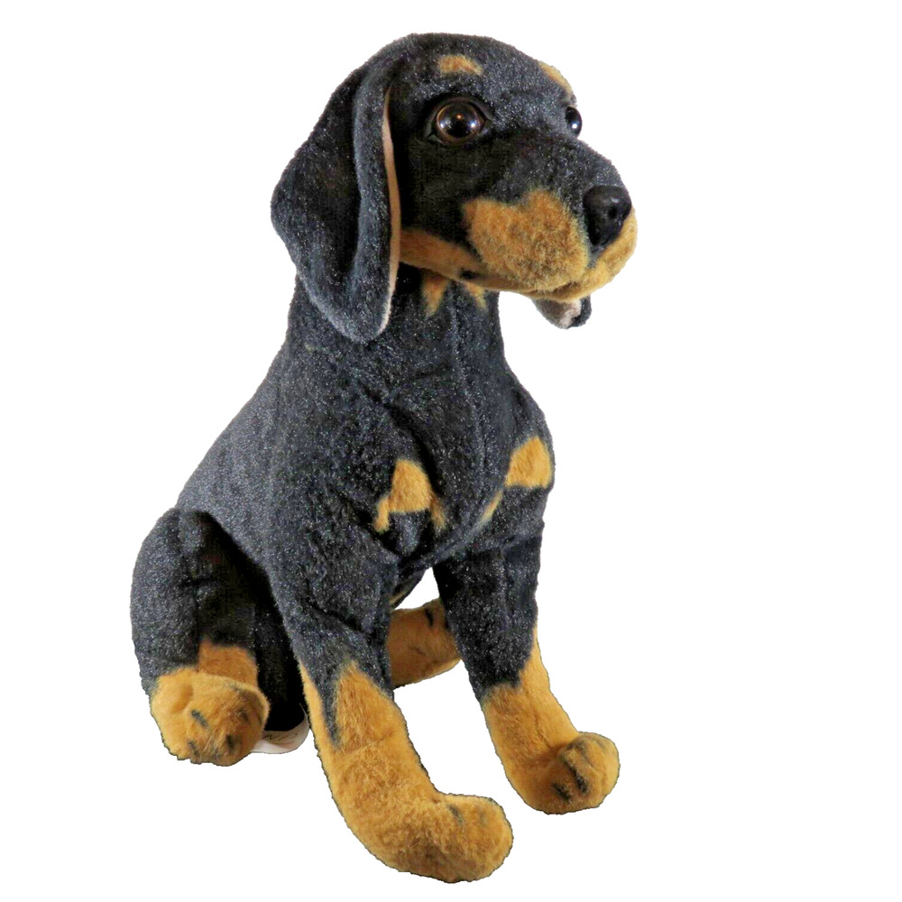 Rottweiler Plush Puppy Dog Stuffed Animal Vintage KellyToy 13" Realistic